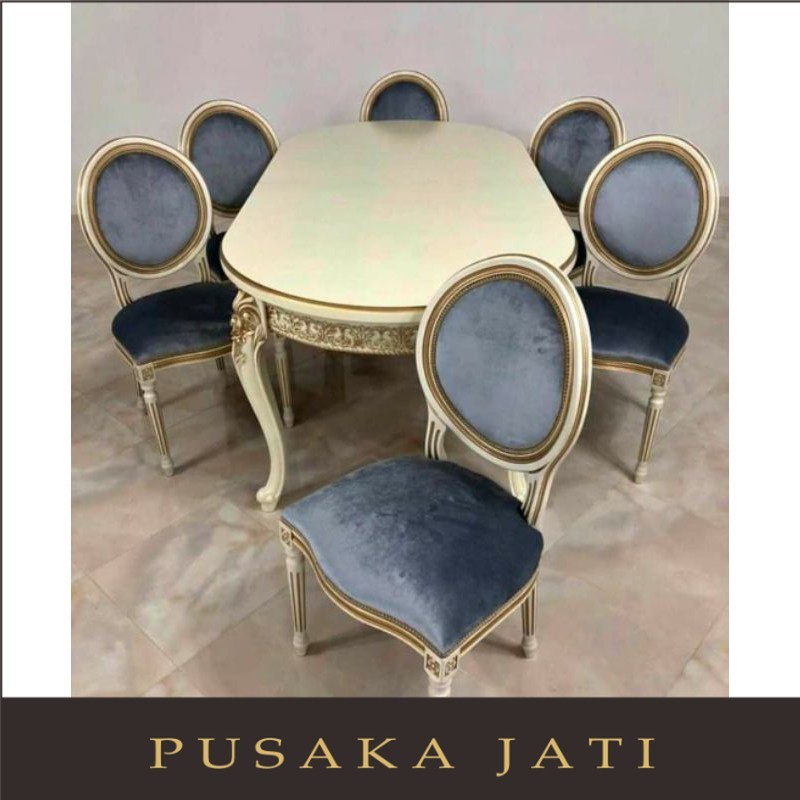 Set kursi makan l set kursi makan klasik l set meja makan murah l set meja makan 8 k l meja makan
