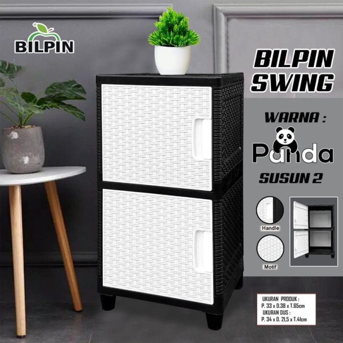LEMARI PLASTIK SUSUN-2 AKAKO/LEMARI SWING SUSUN 2 - SWING S2 PANDA