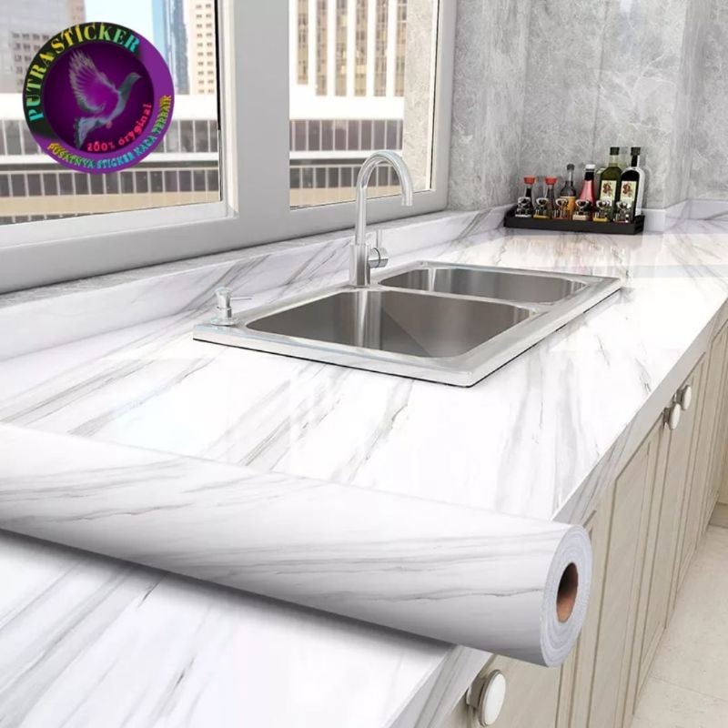STIKER WALLPAPER DAPUR MEJA DINDING LEMARI ANTI AIR MINYAK DAN PANAS