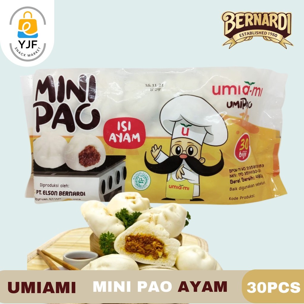 

UMIAMI MINIPAO ASIN RASA AYAM 30 PCS BAPAO INSTAN GORENG KUKUS