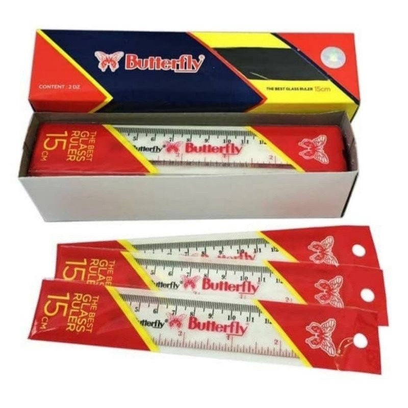 

Penggaris Plastik Butterfly Mistar 15cm Transparant - Alat Tulis Sekolah & Kantor Berkualitas