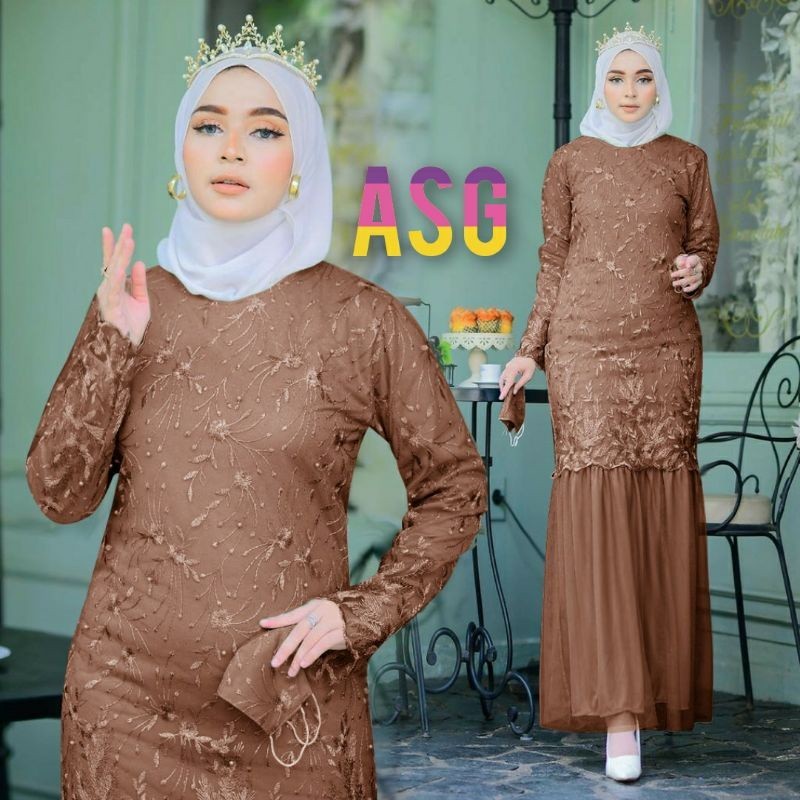 [MODEL BARU] YeYe Gamis Brukat Terbaru Baju Wanita Jumbo Kebaya Dress Muslim Syari Remaja Kekinian K