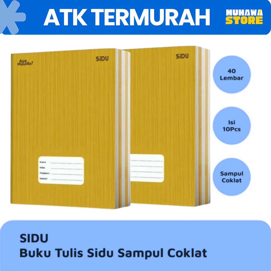 

BUKU TULIS SIDU KRAFT ISI 40 Lembar (1 Pack Isi 10 Buku) / BUKU TULIS SINAR DUNIA ISI 40 LEMBAR
