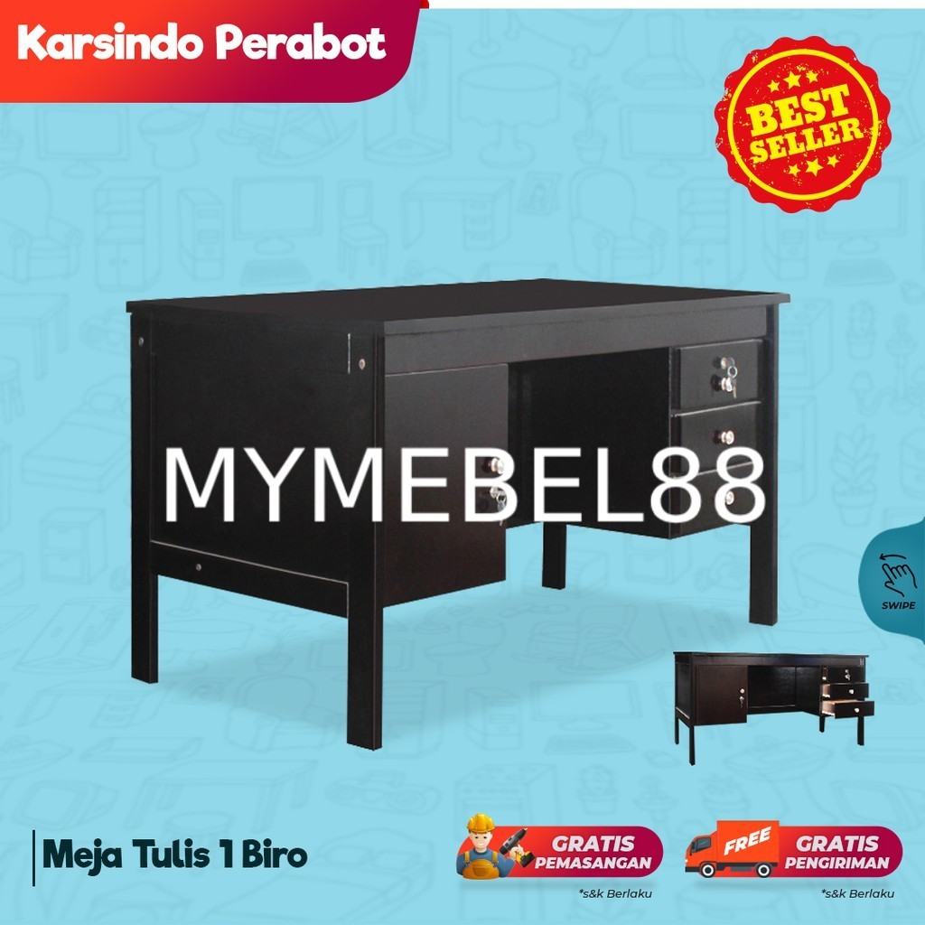 

[MYMEBEL88] Meja Tulis 1 Biro Hitam (WITOP)