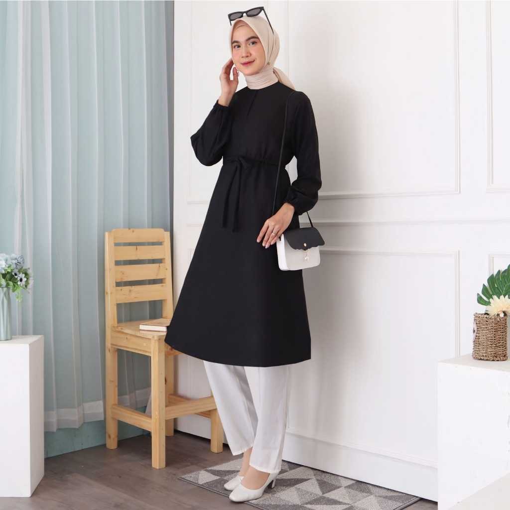 DHOLISHOP.ID LONG TUNIK SLETING DEPAN SHAKILA HIJAB WANITA 804 Mrs3