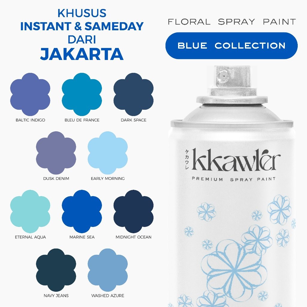 Premium Floral Flower Spray Paint Pilok Cat Pewarna Semprot Pilox Bunga KKAWLER - Biru Navy Pastel B