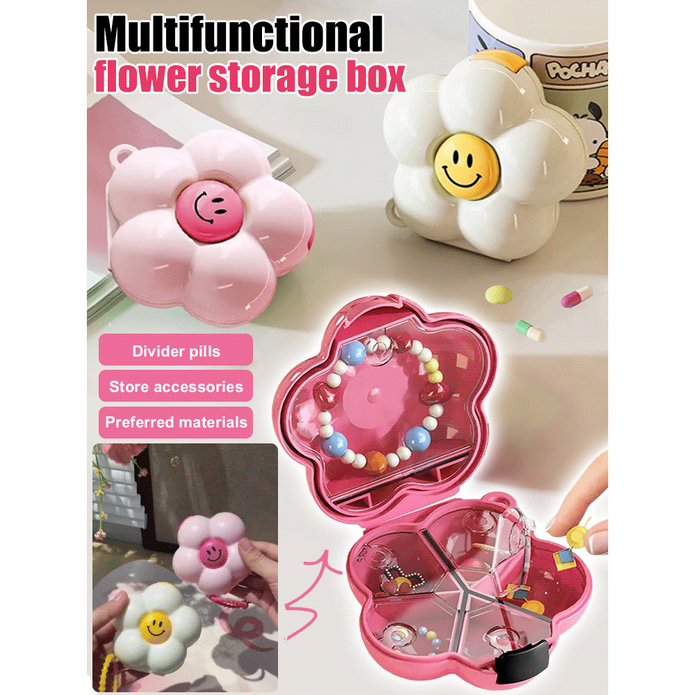 Portable Pill Box Mini Multifunctional Travel Divider Pill Storage Box