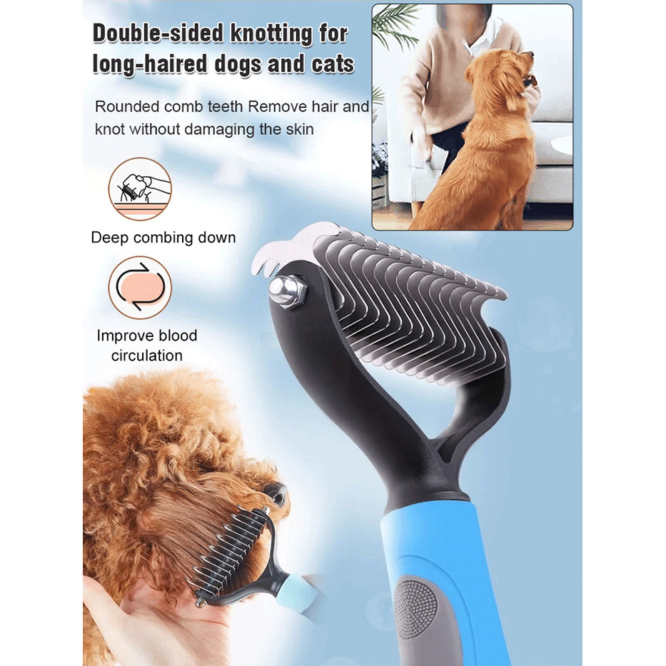 Pet comb made of stainless steel easy to solve knot problem