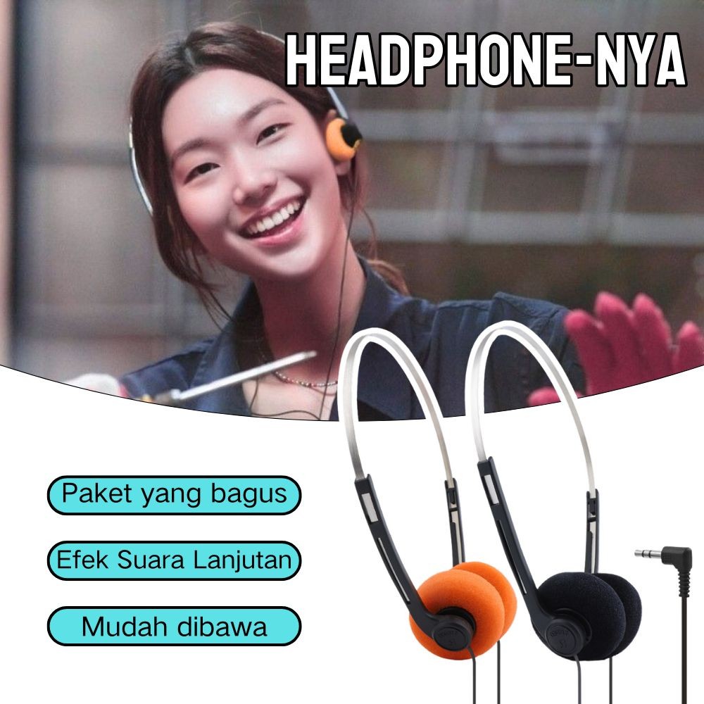 Headset Vintage 3.5Mm Noise Reduction Portable Jack Earphones Retro Dengan Stereo Jadul Gaming Headp