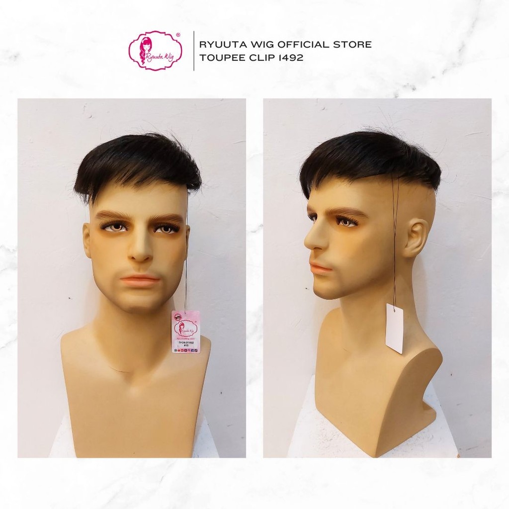 Toupee Clip Poni Penutup Botak Pendek 011492