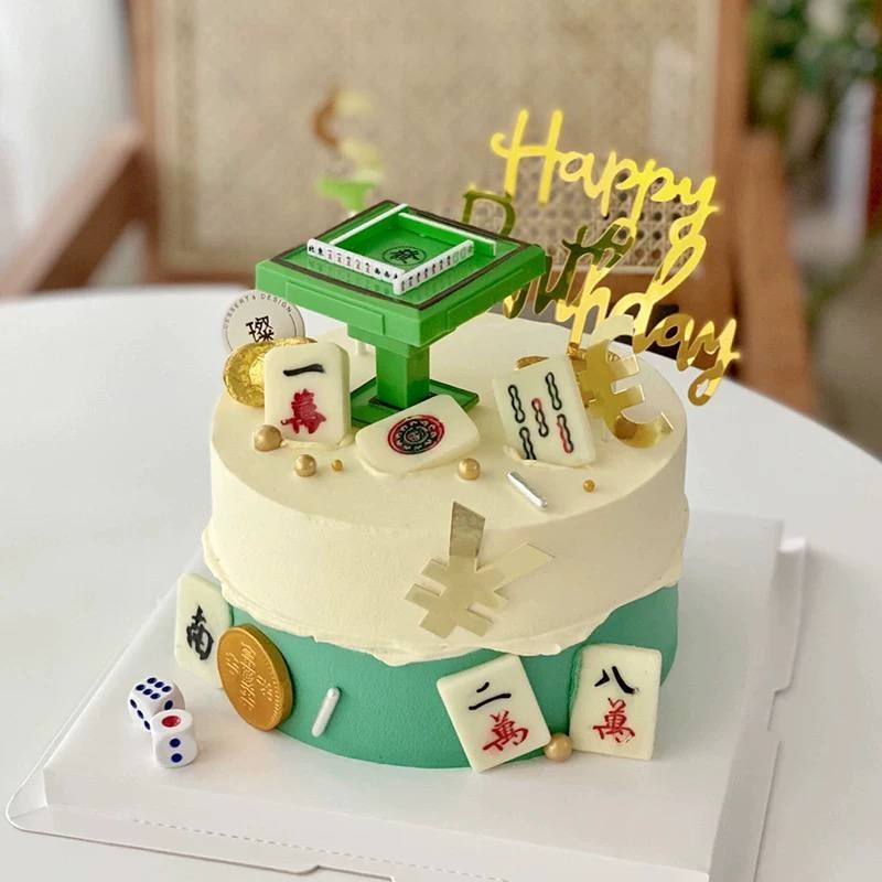 CAKE TOPPER MEJA MAHJONG/DEKORASI CAKE MAHJONG/HIASAN KUE MAHJONG FATHERS DAY