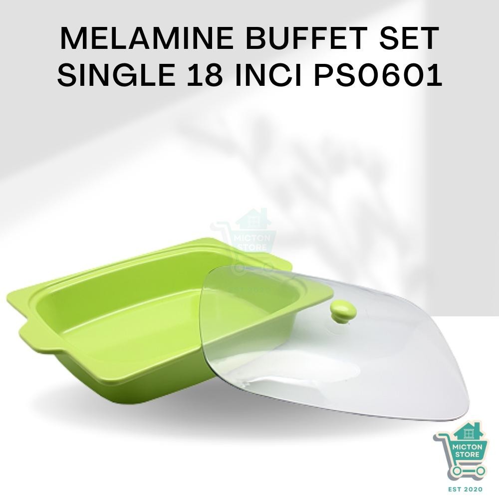 LUXTON Premium Melamine Buffet Set Single 18 Inch PS0601 Wadah Makanan Bertutup Plastik Transparan 1