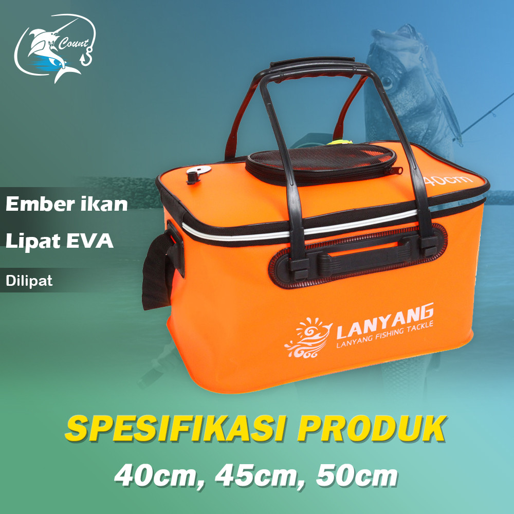 Box Umpan Pancing 40CM 45CM 50CM / Box Ikan Portble Bahan EVA / Ember Lipat Umpan Pancing Hidup Box 