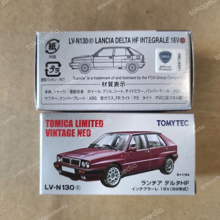 DIECAST TOMICA LIMITED VINTAGE NEO LV-N130c LANCIA DELTA HF INTEGRALE 16V RED