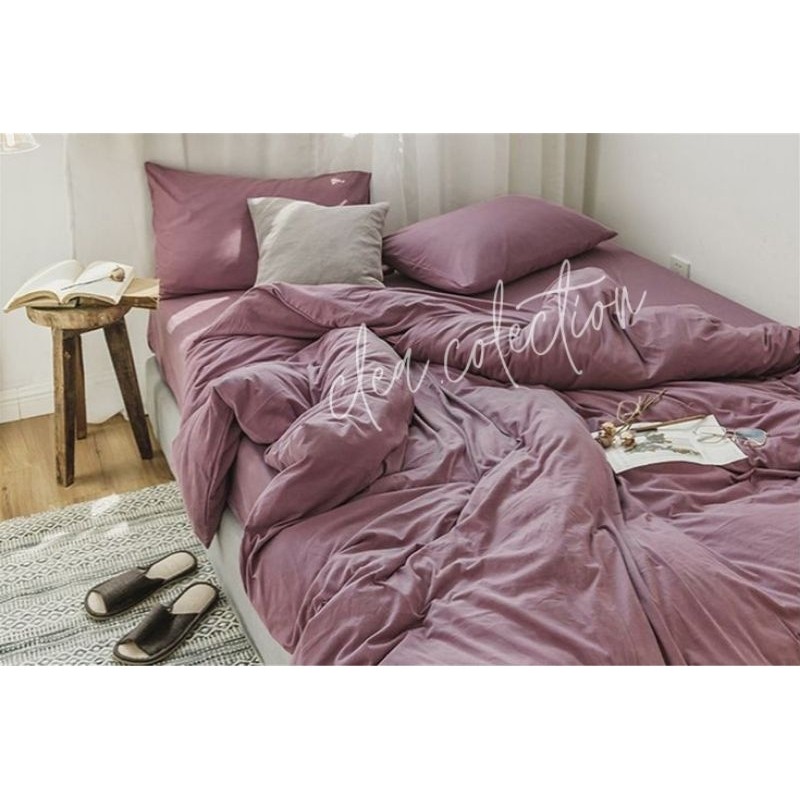 HEBOHIN SPREI SET POLOS COKLAT MUDA,HIJAU PASTEL,UNGU MUDA,ABU MUDA(PART 2)