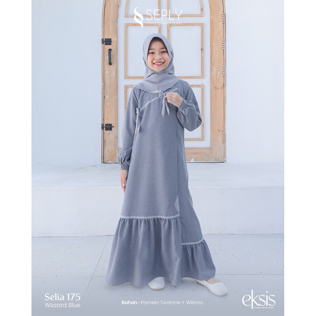 Sarimbit Lebaran Keluarga Gamis Polos Anak Selia 175 Dress Muslim Simple Anak By Seply Original Bran
