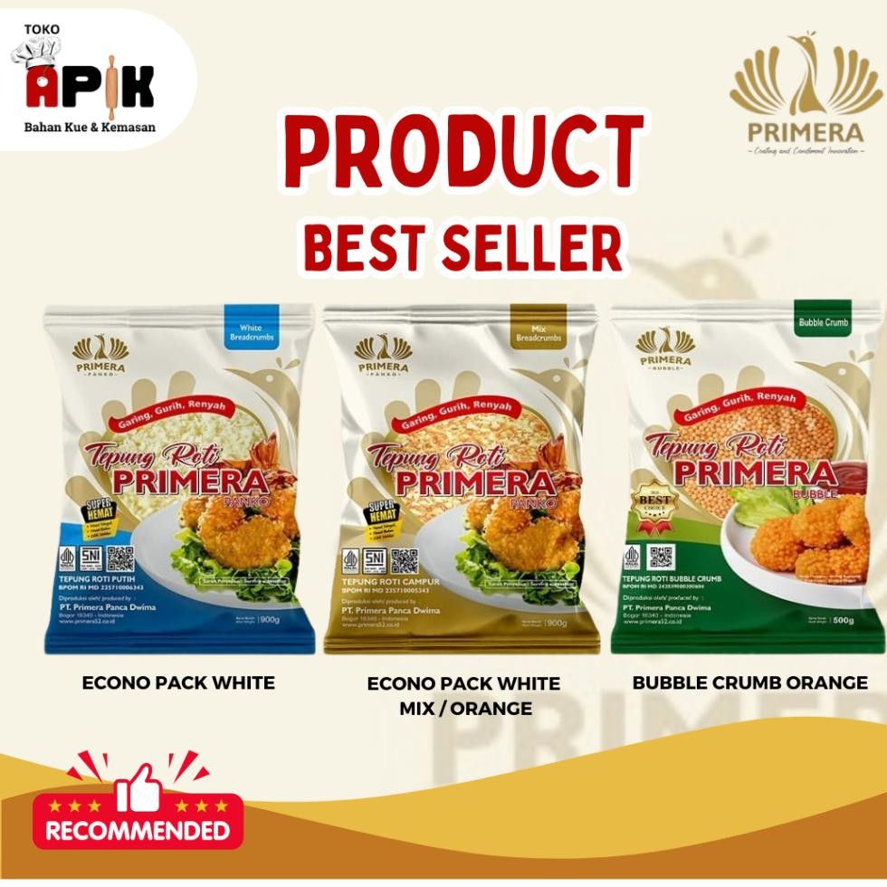 

Primera Panko Tepung Roti Super Hemat / Primera 450 Gram