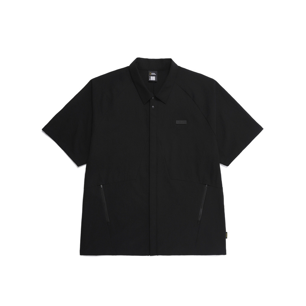 National Geographic Micro Airdot Semi-Over Fit Shacket Carbon Black - Kemeja Carbon Black