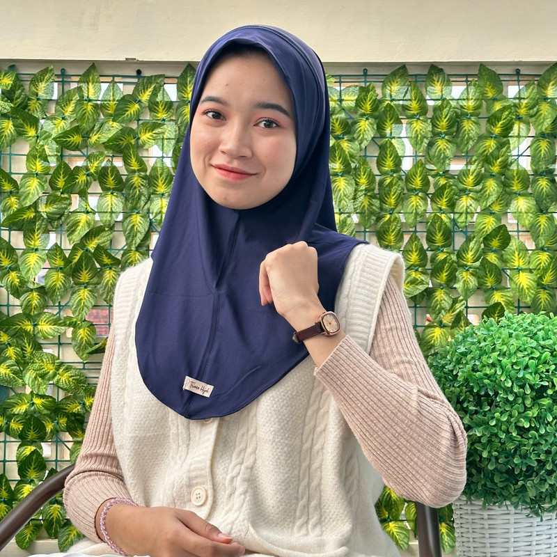 Jilbab Bergo Alya Hijab Daily Jersey Premium Nonpad bahan adem warna pastel basic khaki percoklatan 