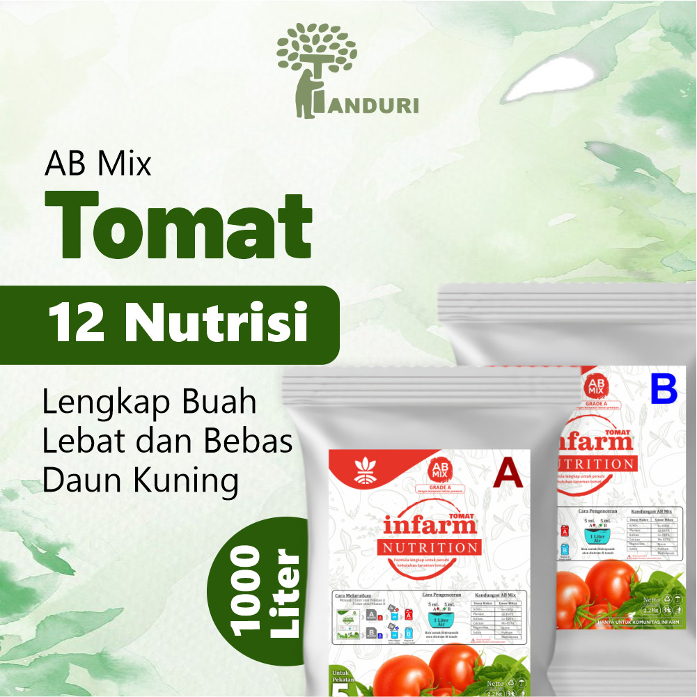TANDURI - Nutrisi Tanaman AB Mix Tomat 1000 Liter Pupuk untuk hidroponik dan Tanah  Infarm AB Mix Bu