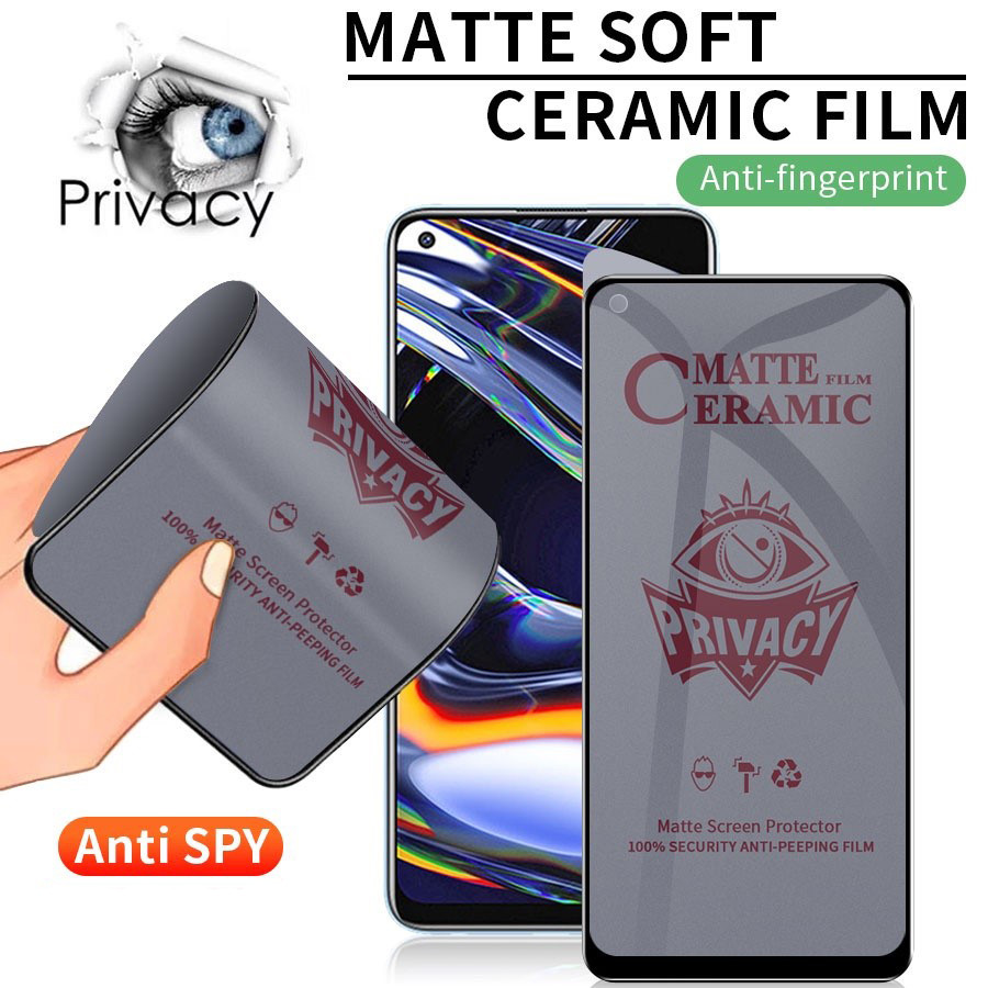 Anti Gores Ceramic Spy Matte Realme 5, Realme 5i, Realme 5s, Realme 5 Pro Pelindung Layar Privasi An