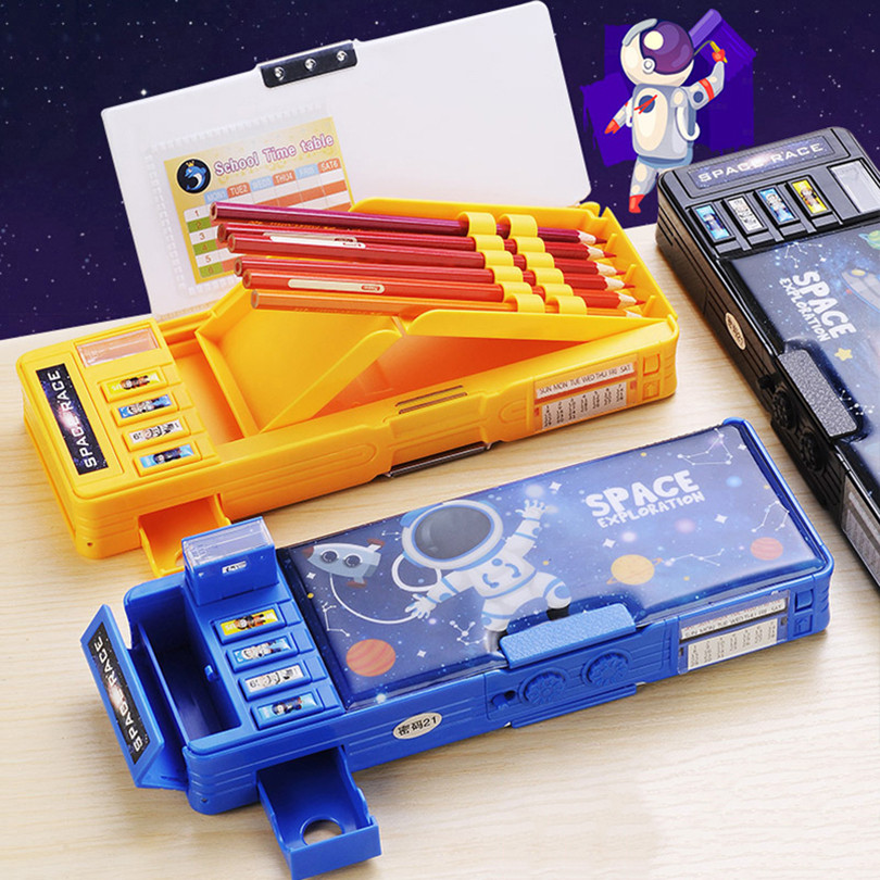 

Password Pencil Case Astronauts Deformation Pencil Box Estuche Escolar Pen Box Kalemlik Trousse Kawaii Stationery Pencilcase