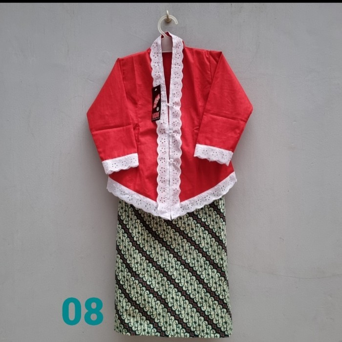 Terlaris ✨ -Setelan Kebaya Anak TK/Paud/Kebaya Putih/Kebaya Encim/Kebaya Putih