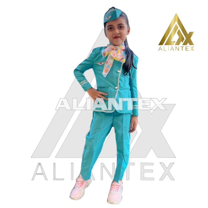 Terlaris ✨ -BAJU PRAMUGARI HIJAB CELANA/BAJU PROFESI ANAK - TOSCA, 6-7 tahun