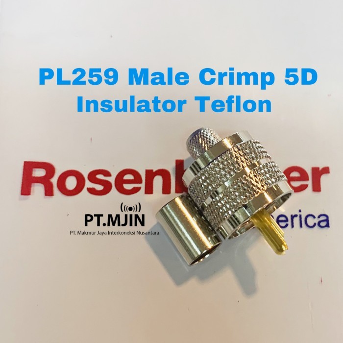VTC99 Konektor PL259 Male Crimp Type Rg6 5D insulator Teflon Rosenberger
