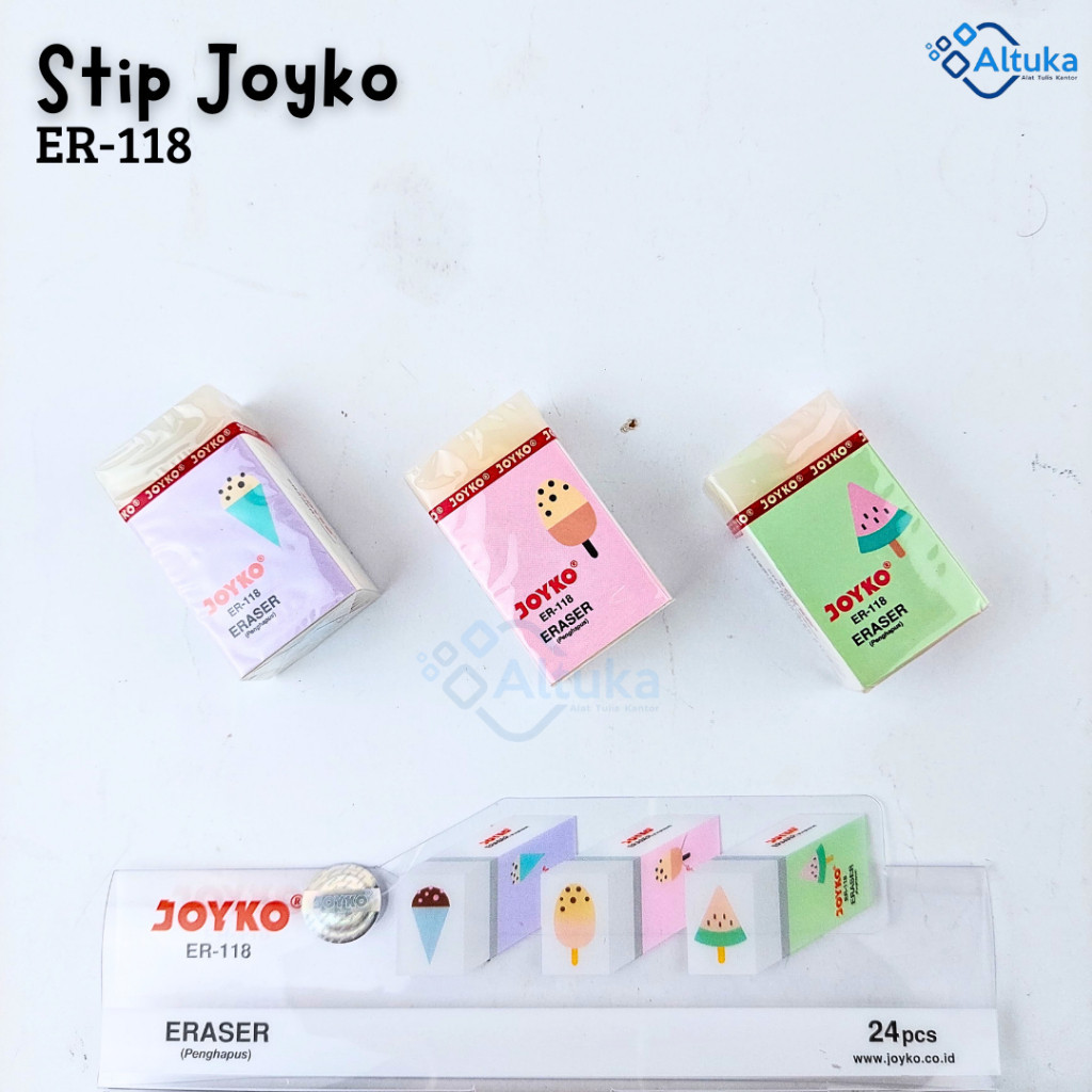 

(1 Pcs) Penghapus Funcy / Eraser Pencil / Stip Joyko ER-118 Funcy Motif Ice Cream Semi Transparan Ukuran Besar