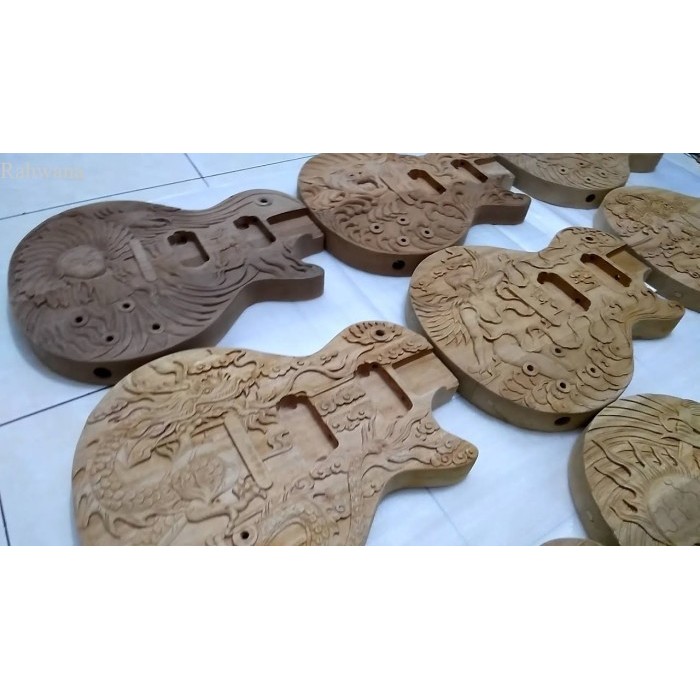 body gitar ukir kayu mahoni super bahan MENTAHAN TNP  fnx008 murah