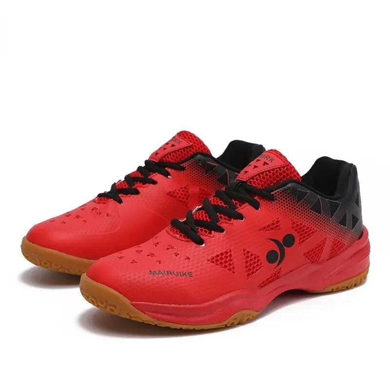 Sepatu bulu tangkis pria wanita, sneaker lampu voli tenis meja profesional ukuran besar 39-45