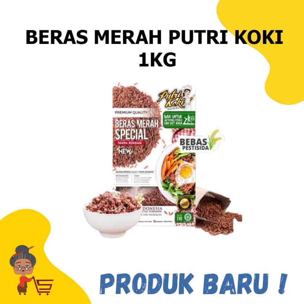 

BERAS MERAH PREMIUM PUTRI KOKI 1KG / BERAS MERAH PREMIUM / BERAS MERAH / PUTRI KOKI