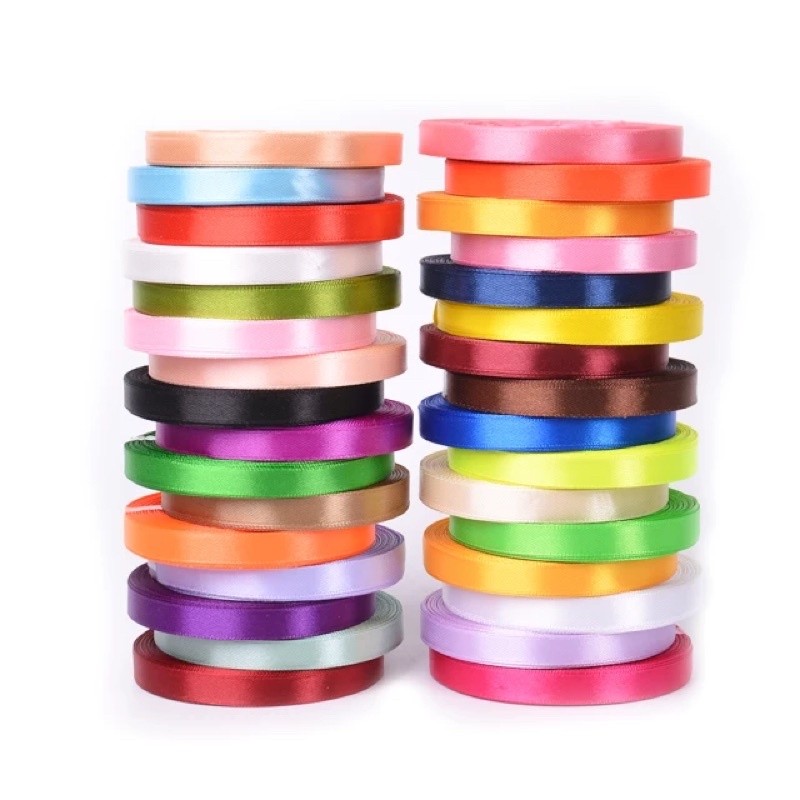 

3/8 Inch Pita Satin 1 cm Pita Hampers Roll Perlengkapan Buket Bunga Parcel Souvenir Hadiah Gift