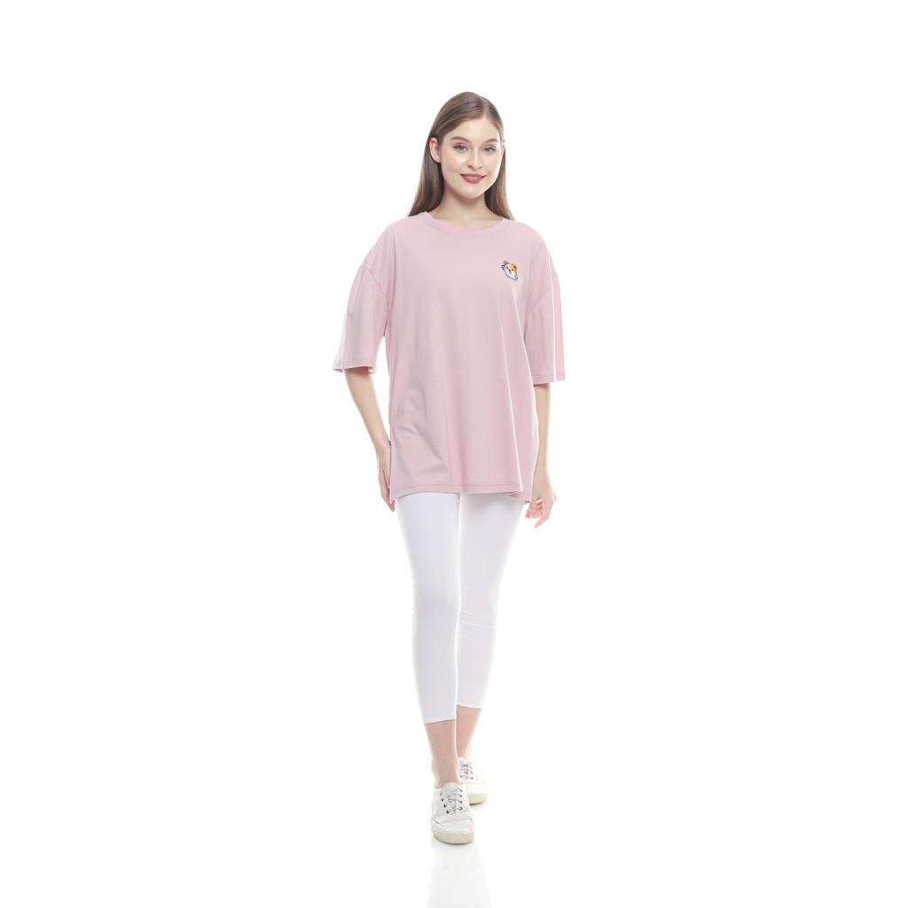 Oversize T-Shirt with Slit Premium Cotton - Kaos Oversize Wanita Premium