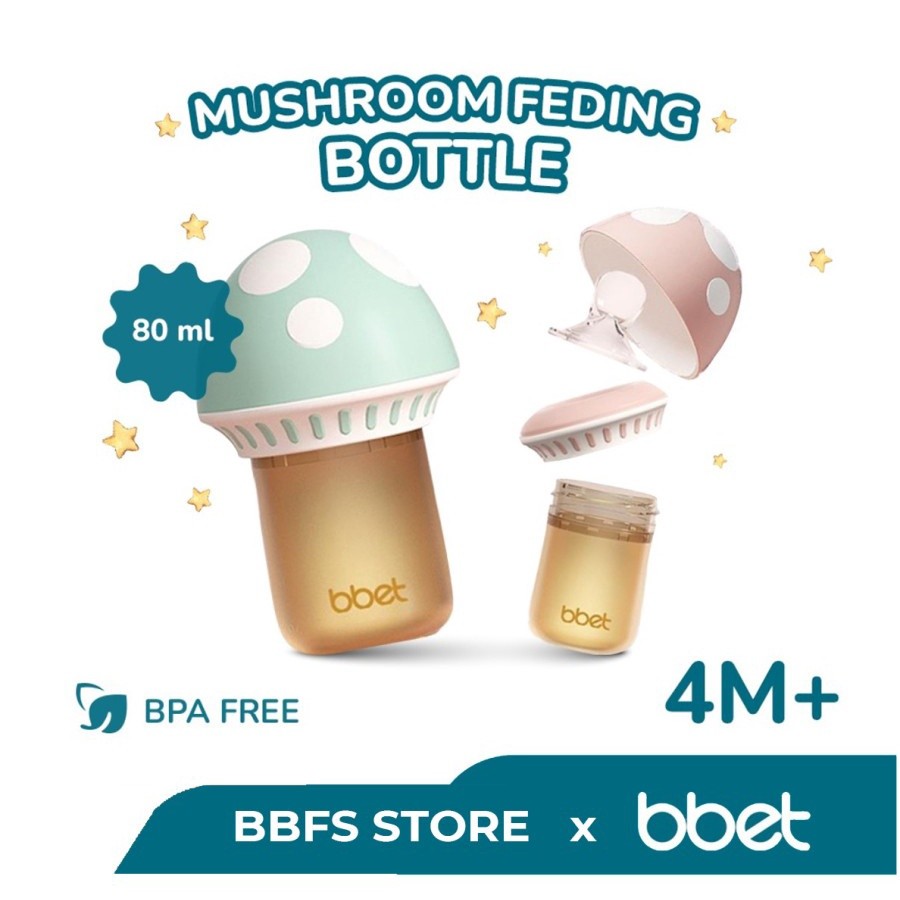 BBET Bottle Spoon Feeder Set Multifungsi sendok makan silikon MPASI Coconi 80ml Mushroom