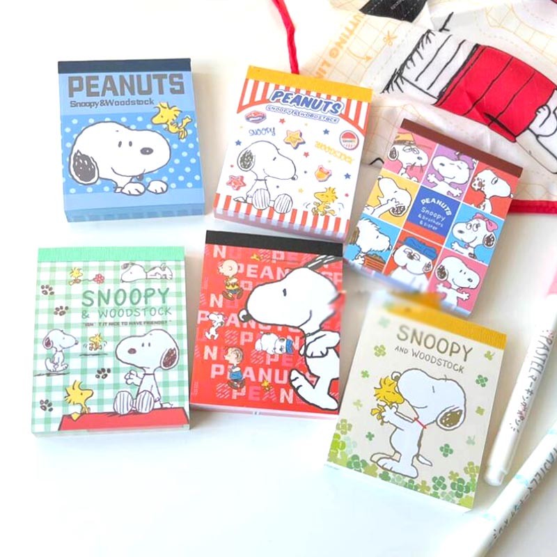 

12pcs/lot Kawaii Snoopy Memo Pad Sticky Note Cute Dog Notebook Stationery Label Notepad Post Office School Supplies