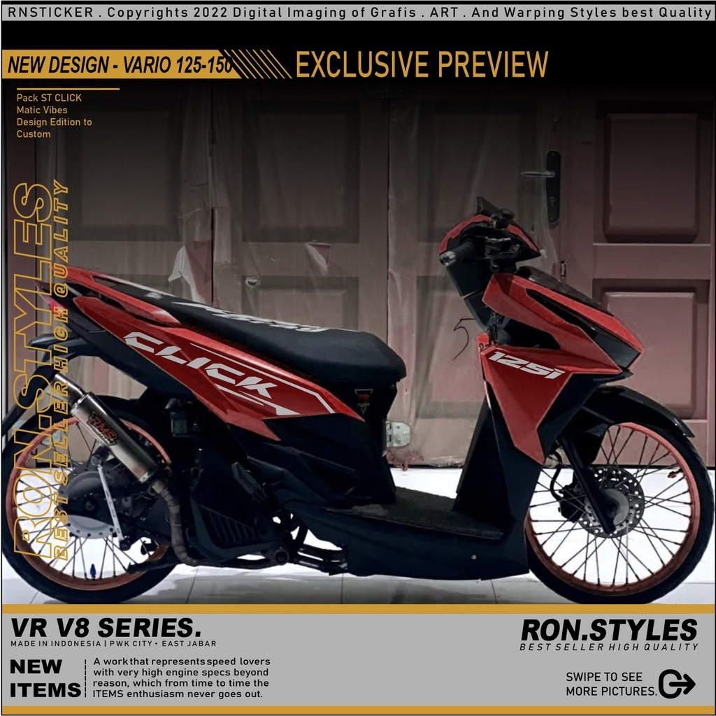 CUTTING STRIPING VARIASI VARIO 125-150 LED CLICK SIMPLE STIKER CLICK STRIPING CLICK STIKER VARIO LED