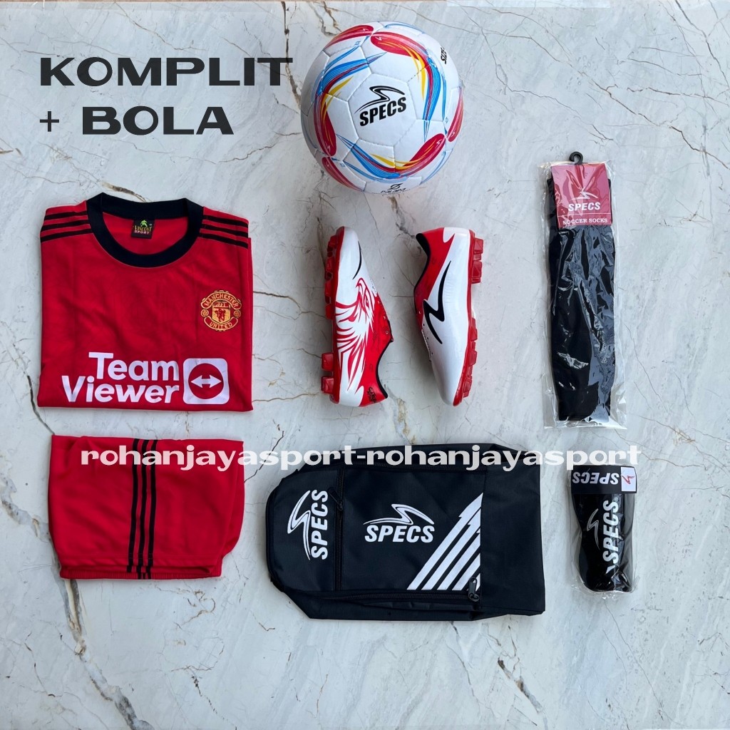 KO92 Sepatu Bola Specs Anak TK, SD, SMP Ukuran 28,29,30,31,32,33,34,35,36,37 Paket Komplit Sepatu An