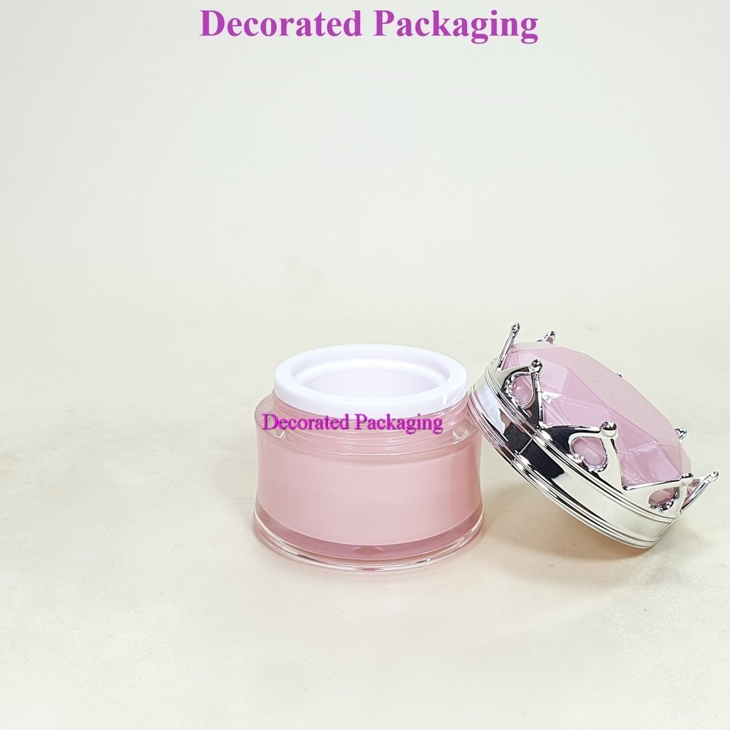 Pot 10 Gr Acrilic Mahkota Silver / Pot Kosmetik / Pot Cream Acrlic / Pot Bulat / Pot Acrilic / Wadah
