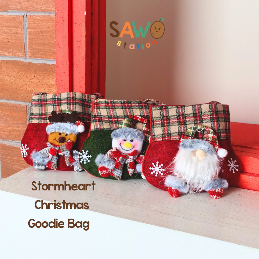 

Stormheart Christmas Goodie Bag - Tas Reusable Kain Bags Gift Candies Goodie Tas Kado Natal Camilan Hadiah Dekorasi Kecil Pouch Santa Snowman Reindeer Rusa Sinter Klaus Treat Pattern Plaid Doll Boneka Bear Kantong Kain Xmas Jinjing Recycle