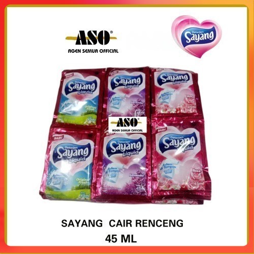 [MDP] [HARGA PER SACHET] DETERGENT SAYANG DETERGENT CAIR LIQUID DETERGENT 45 ML ECERAN RENCENG