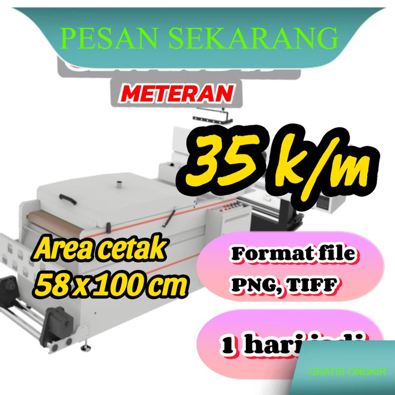 

Sablon setrika DTF meteran sablon dtf permeter