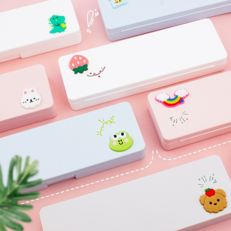 

Candy Color Cartoon Kawaii Pencil Case Plastic Pencil Box Desk Organizer Boy Girl Kids Gift School Supplie Stationery