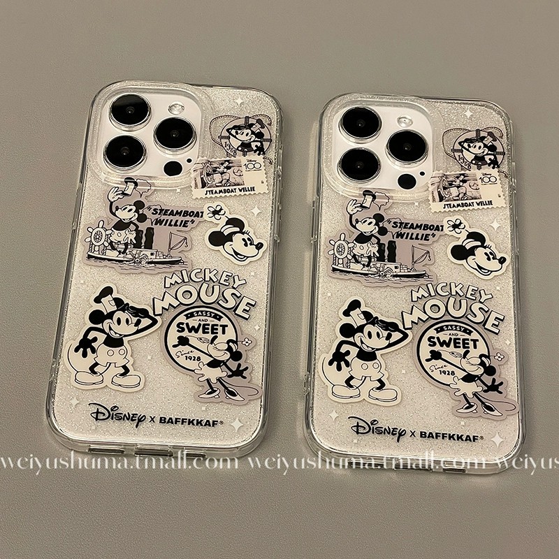 Casing Samsung A15 A55 cewek bling bling Mickey Mouse Lembut CASING COVER AIR CLEAR case hp Samsung 