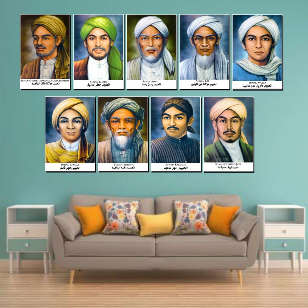 Cetak Kilat - HIASAN DINDING KAYU WALISONGO / POSTER ISLAMI / POSTER WALISONGO WALL DECOR