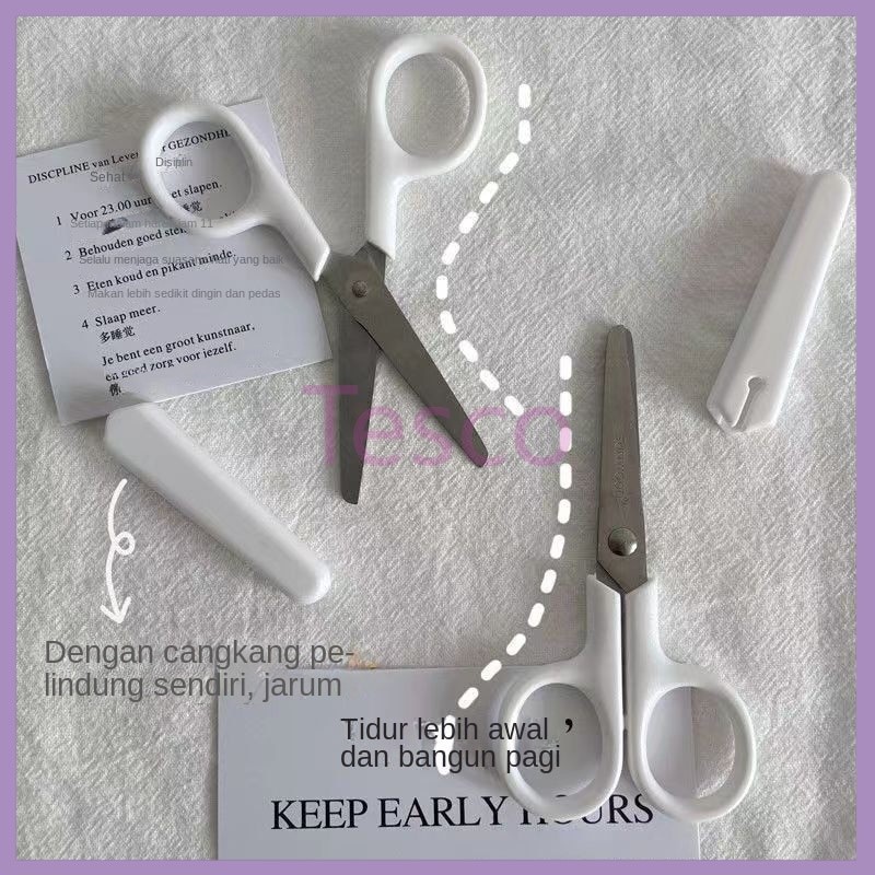 

Tesco Putih Portabel Buatan Tangan Gunting Kecil/Gunting Kertas Mini Stainless Steel/Gunting Kertas Anak-anak