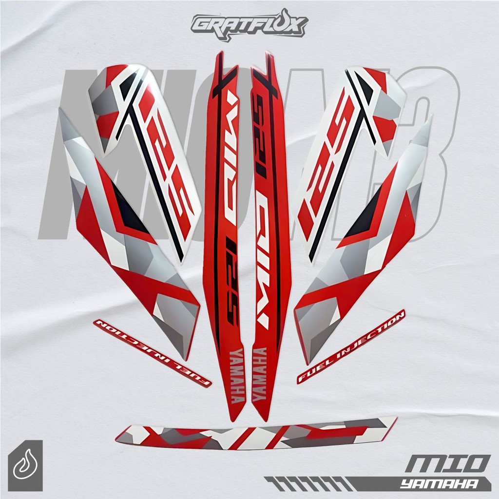 Striping Stiker Motor YAMAHA Mio M3 2016 merah body full merah standar berkualitas