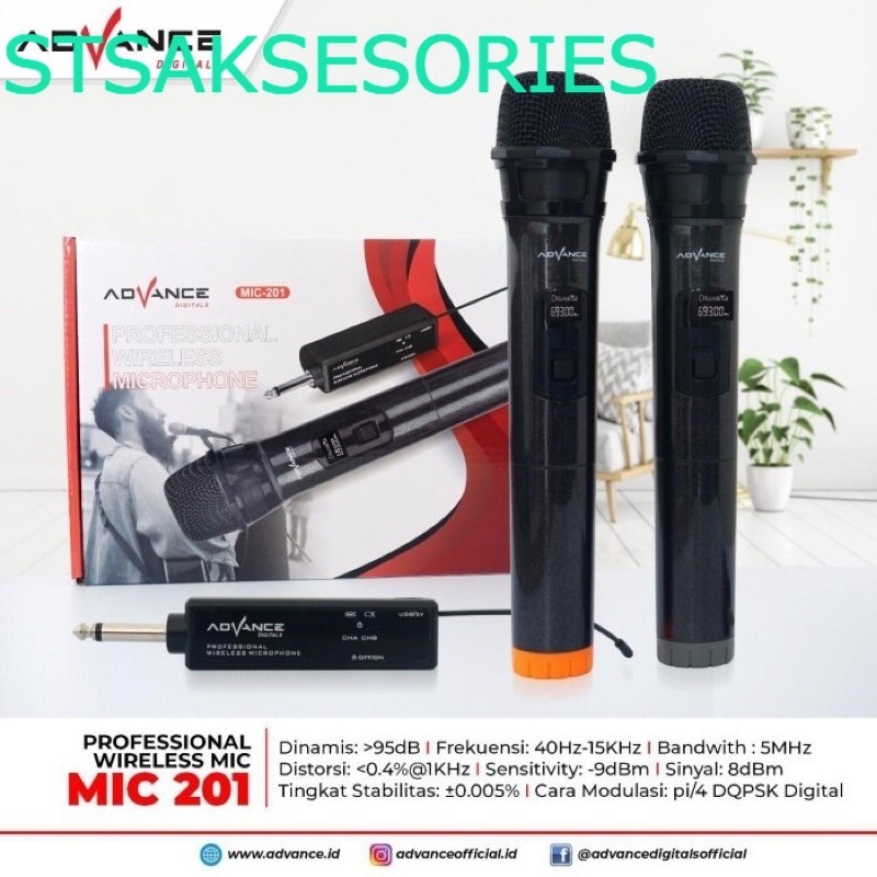 Microphone Wireless Double Advance 201