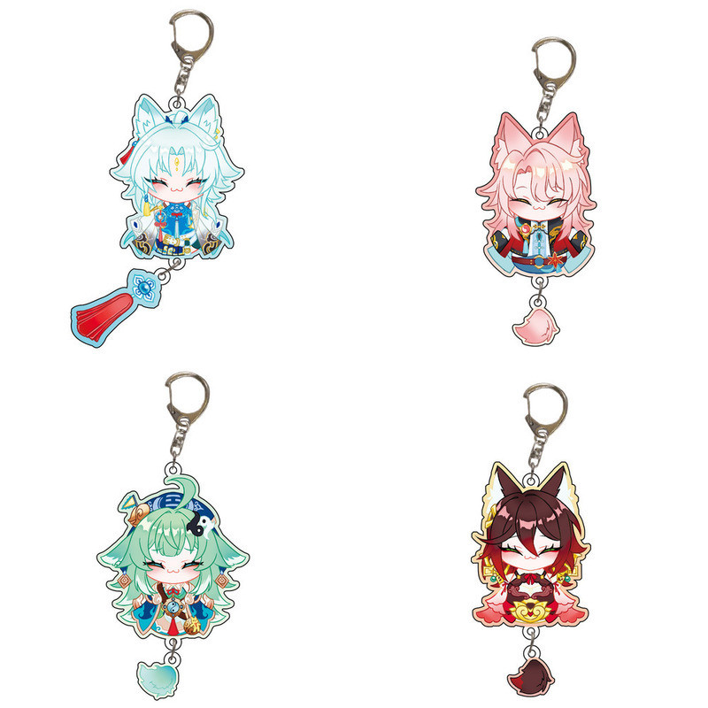 Honkai Star Rail Key Chain Ring Feixiao Kawii Q Version Figure Double Coated Acrylic Huohuo Jiaoqiu 